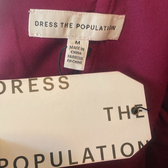 NWT Dress the Population Louisa Midi Dress - Magenta - Picture 6 of 6